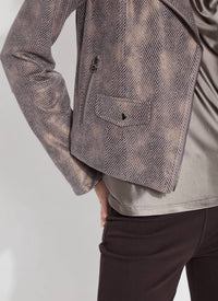 Lysse - Amelia Printed Vegan Suede Moto Jacket