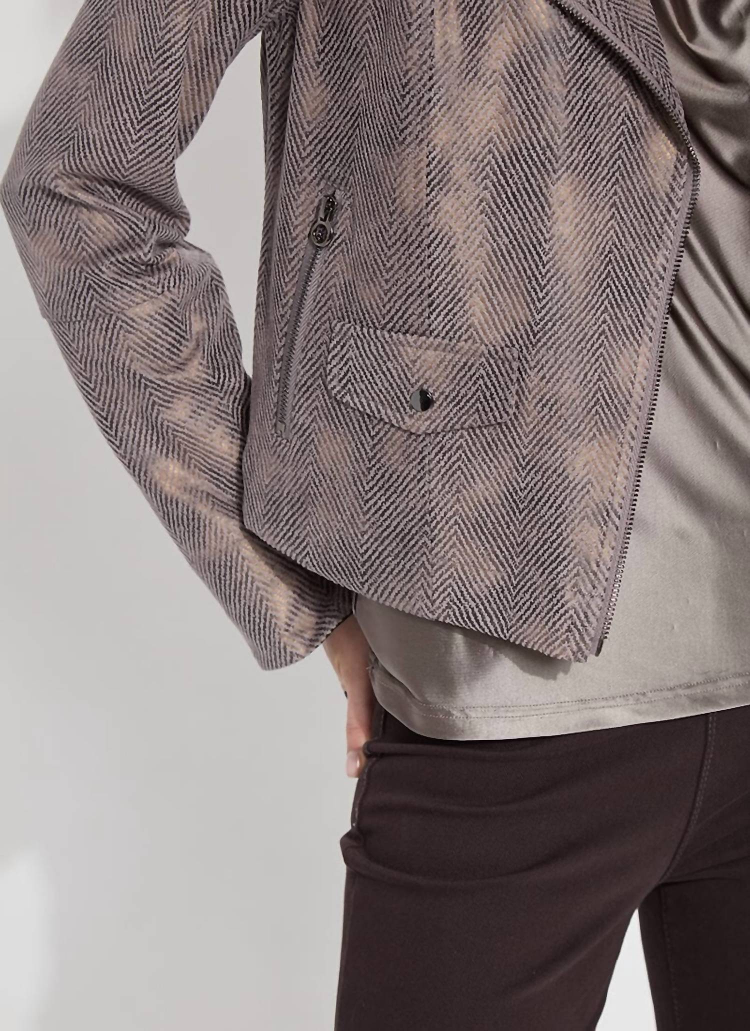 Lysse - Amelia Printed Vegan Suede Moto Jacket