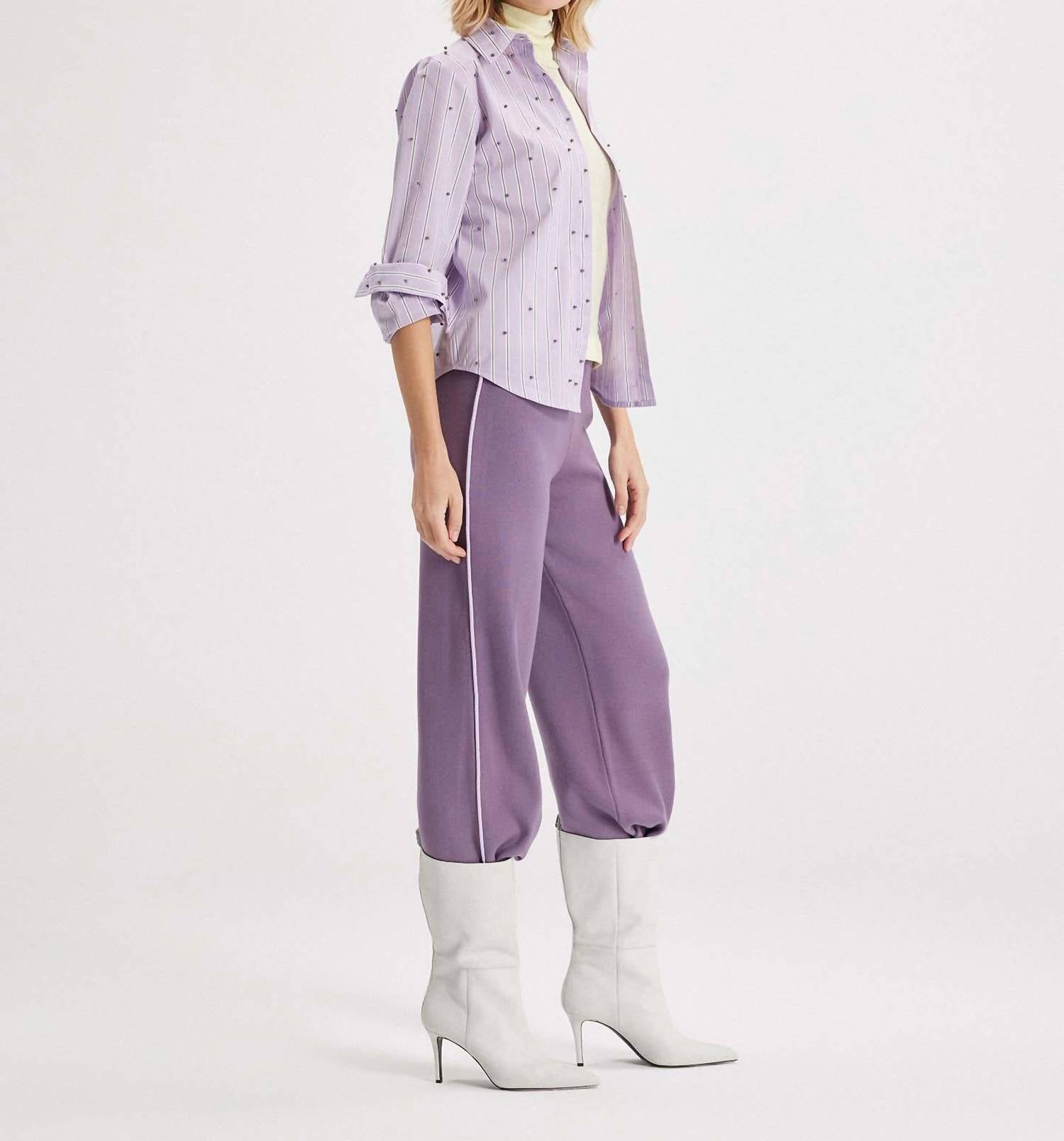 Theo The Label - Echo Mix Stripe Pearly Shirt