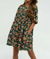 BRITON COURT Kaylee Dress in kelly green - kids' dress - detail view