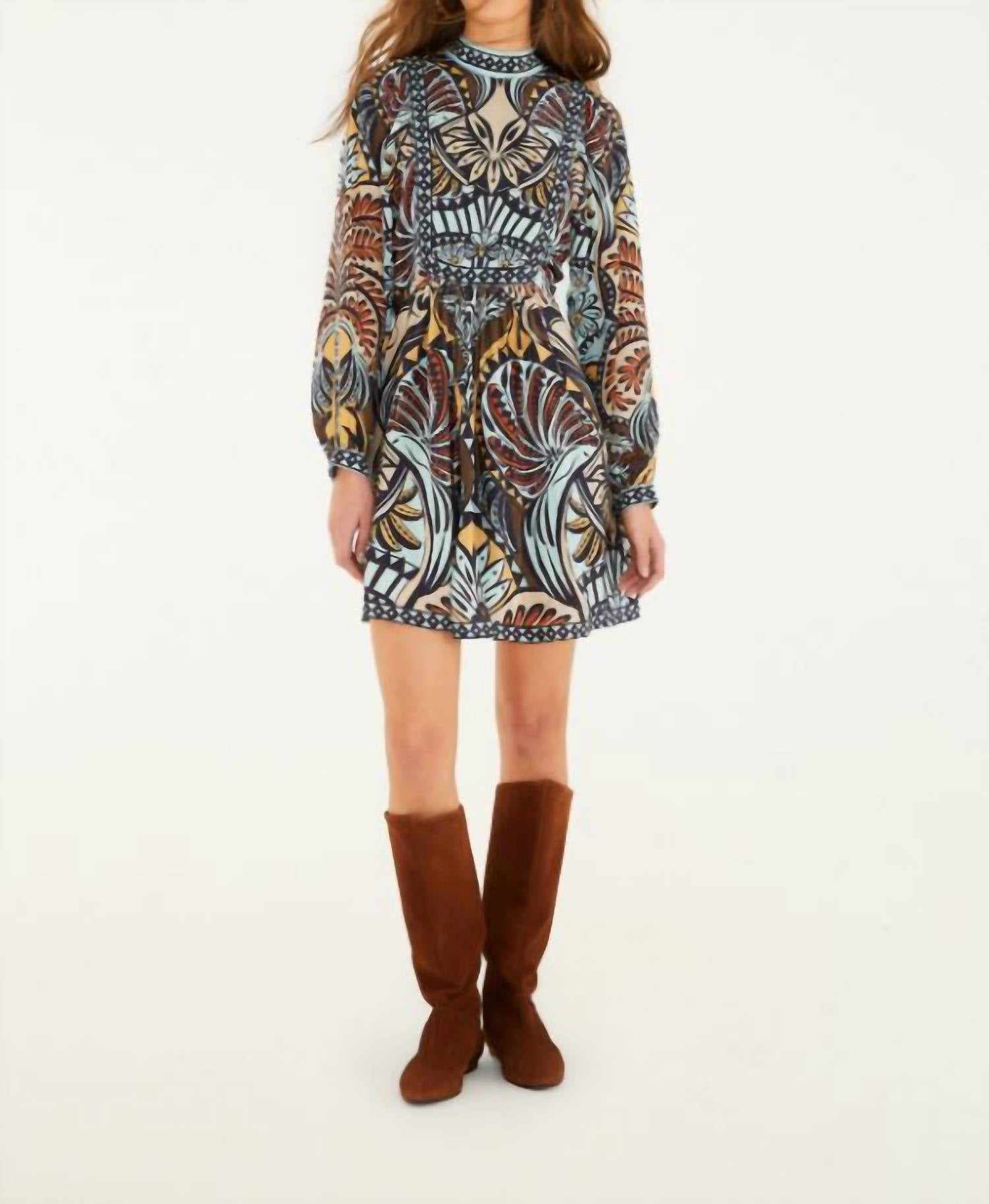 FARM RIO Balamana Mini Dress in multi - women's dress - detail view
