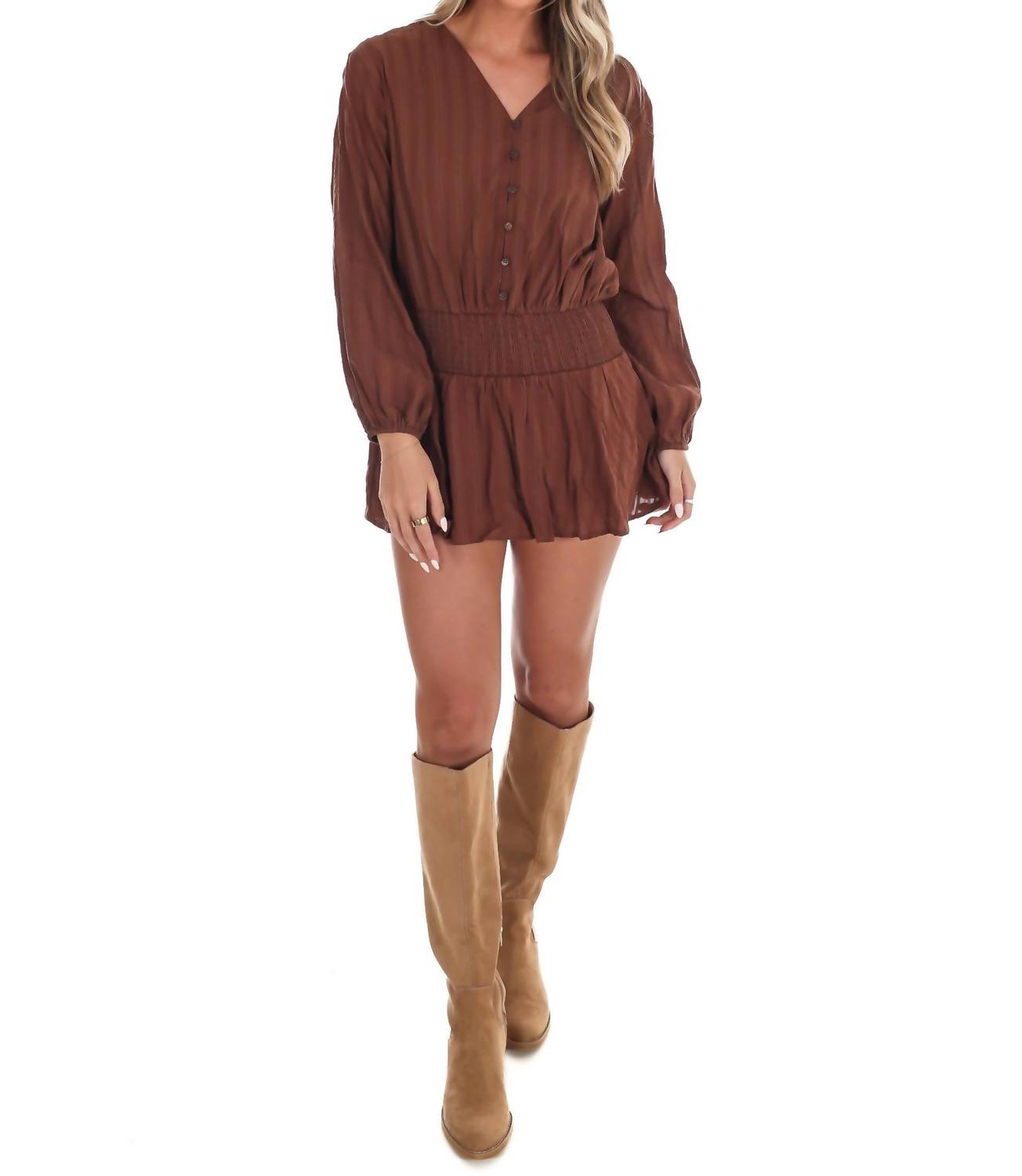 LE LIS Escape Mini Romper in brown - women's pants - view 6
