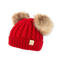 C.C Beanie - Kids Double Fur Pom Beanie