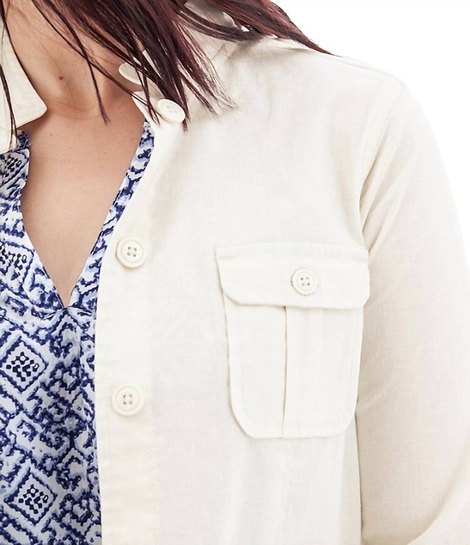 Aventura - Temple Lightweight Utility Woven Button Front Jacket