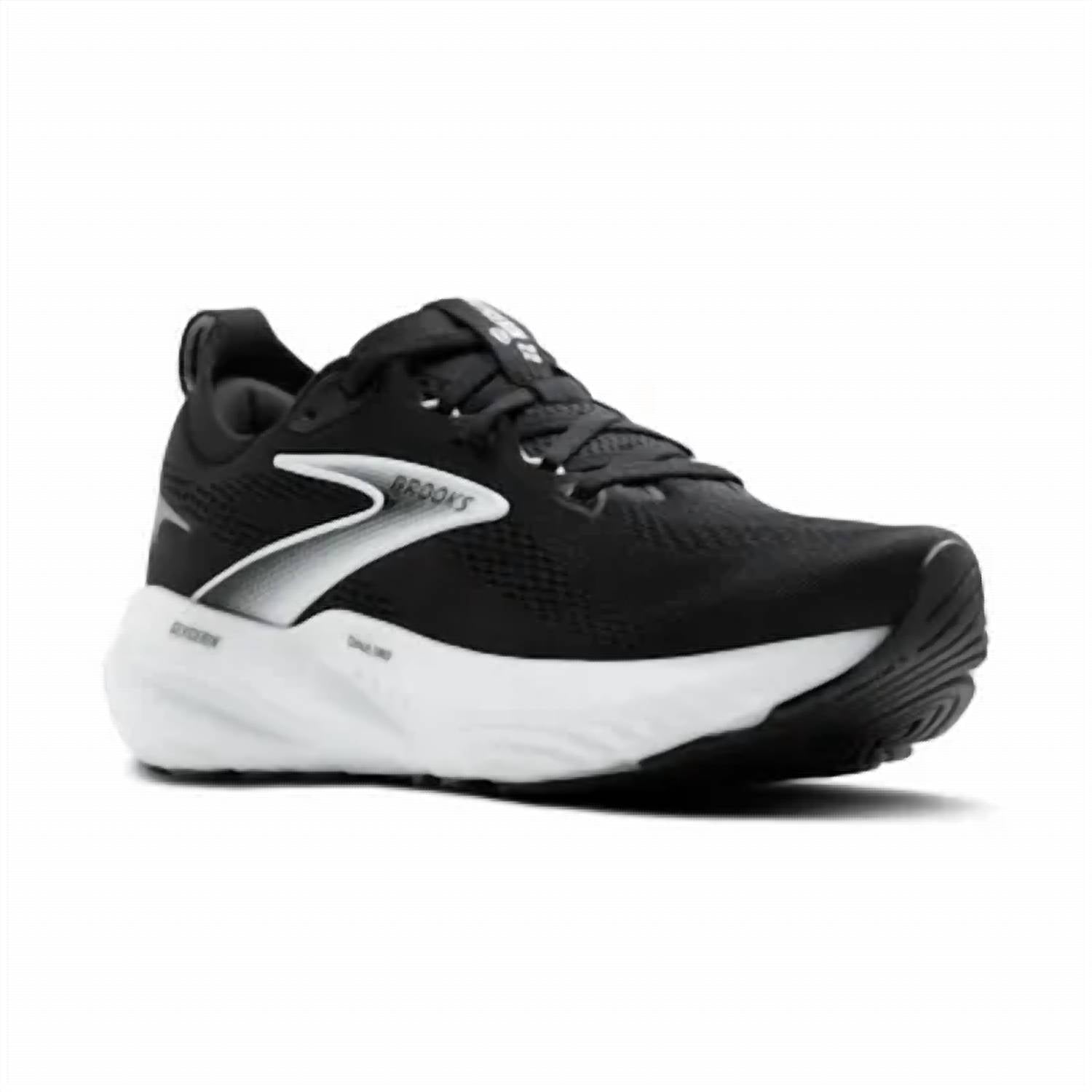 BROOKS Men's Glycerin 22 Running Shoes in black grey white 3 - men's sneaker - detail view