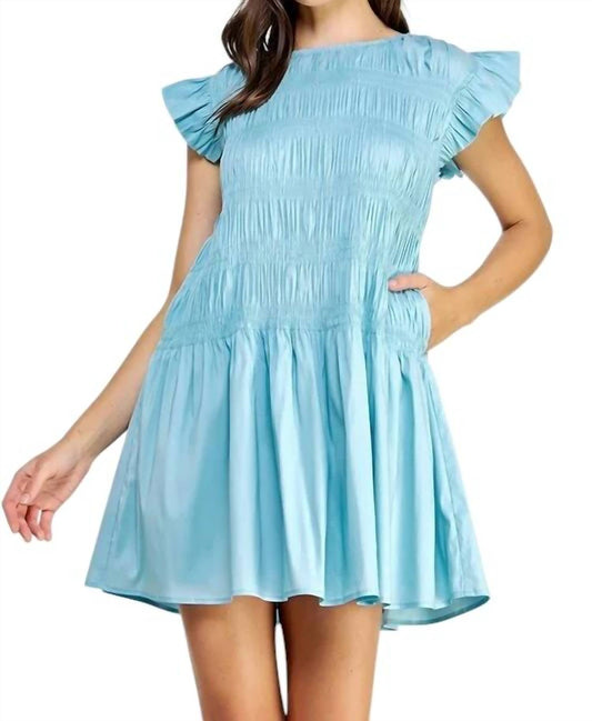 Strut & Bolt - Smocked Bodice Poplin Mini Dress