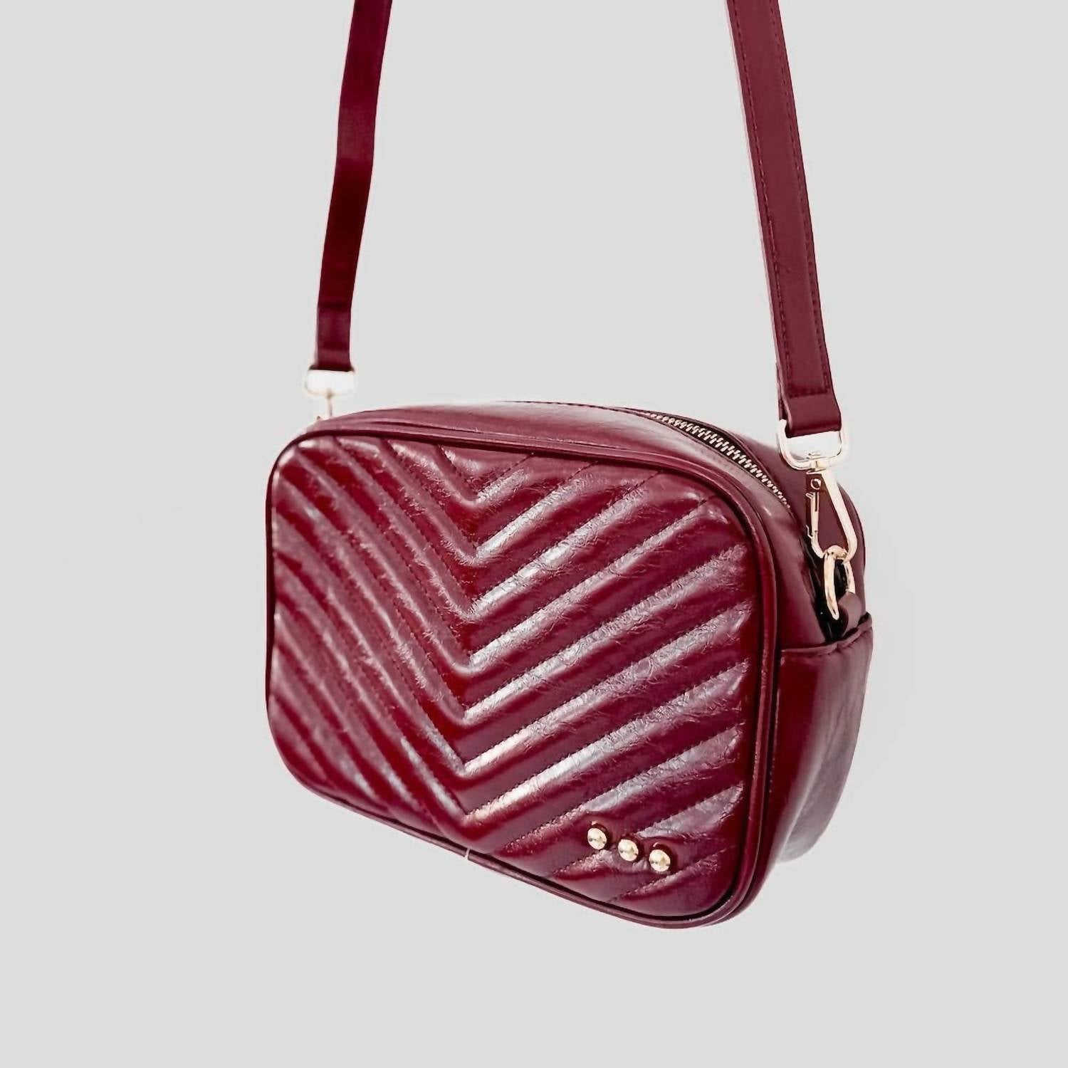 Pretty Simple - Women's Coco Chevron Quilted Camera Crossbody Bag