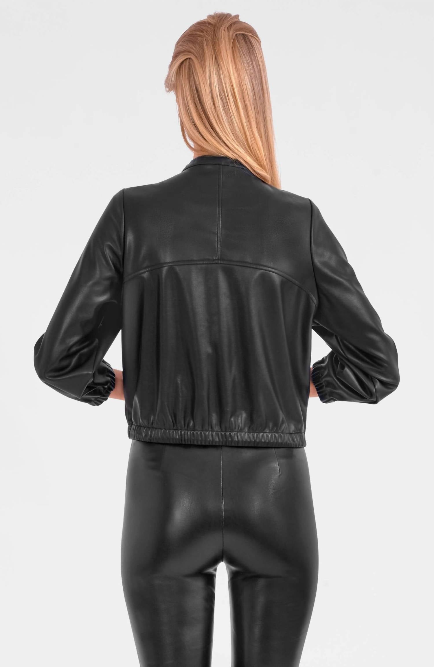Gretchen Scott - Leatherette Bomber Jacket