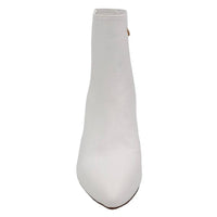 Smash Shoes Women's Chiku Chunky Heel Pointed Toe Boots in white - women's shoe - view 4
