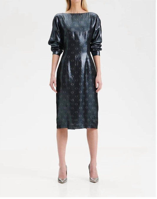 Halo - O-Logo Sequin Jacquard Midi Dress