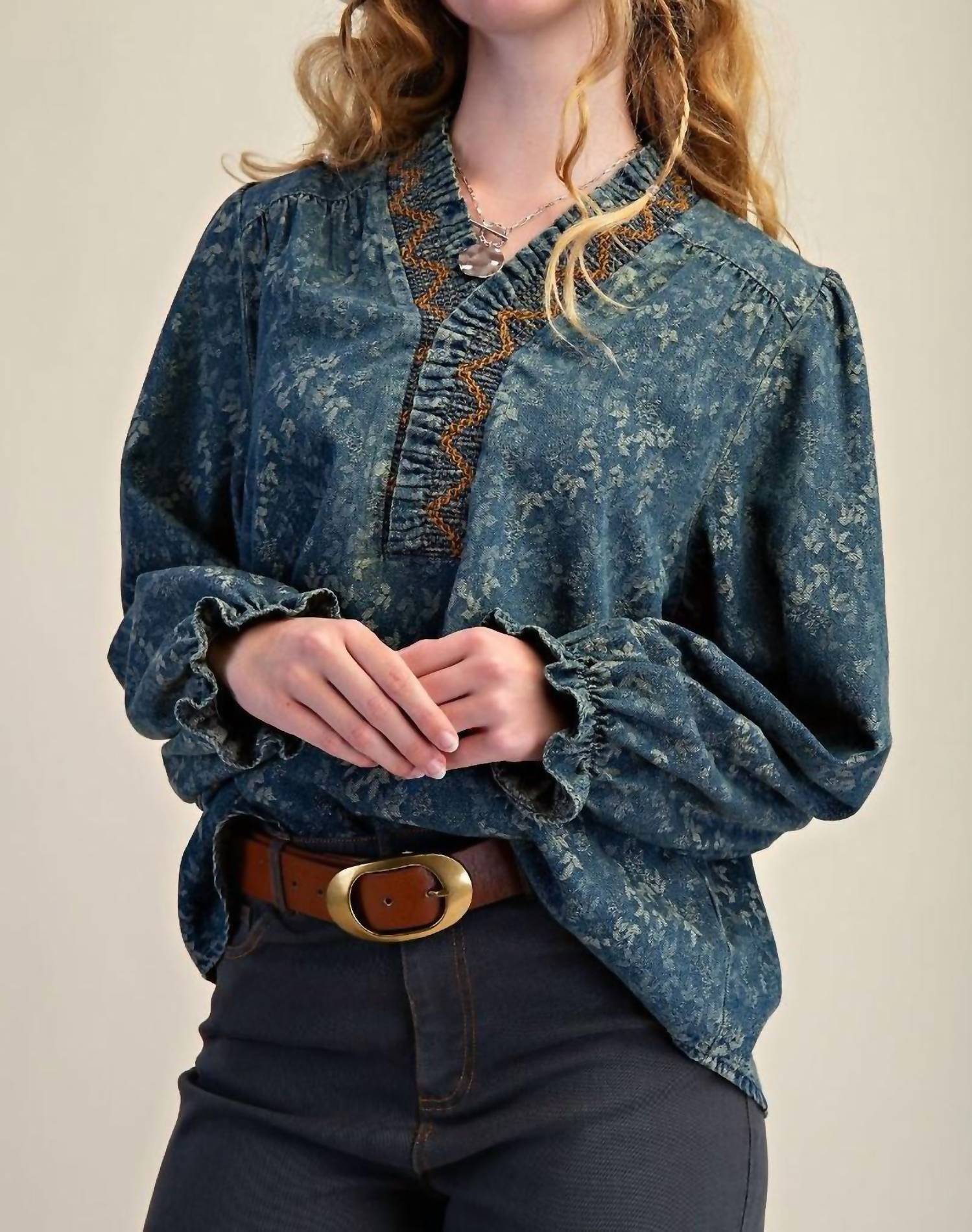 Easel - Women's Jacquard Dirty Top
