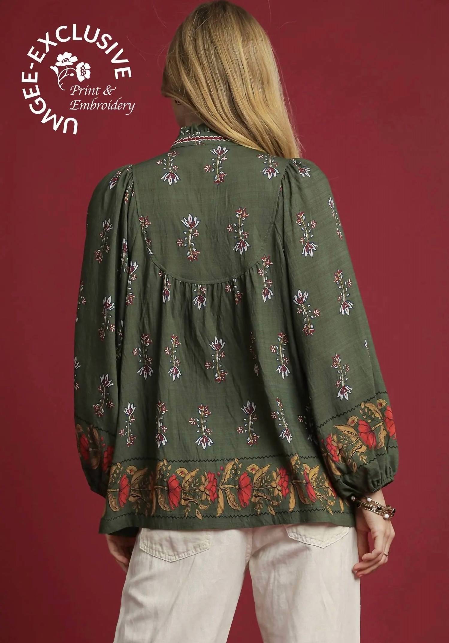 Umgee - Bloom & Wander Peasant Blouse - Plus