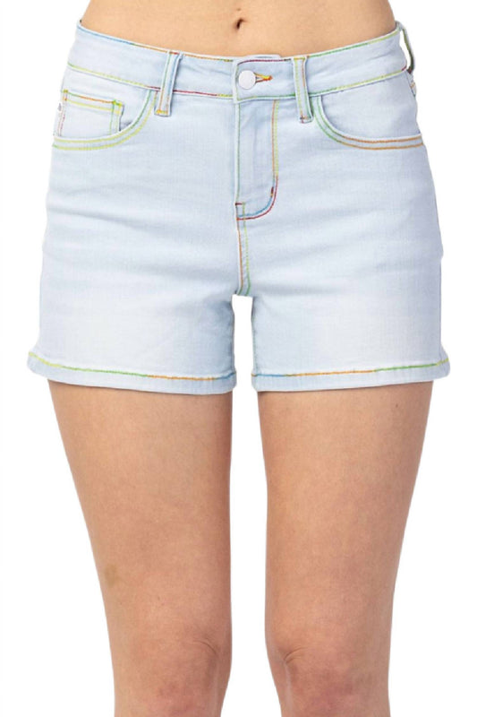 Rainbow Thread Mid Rise Short