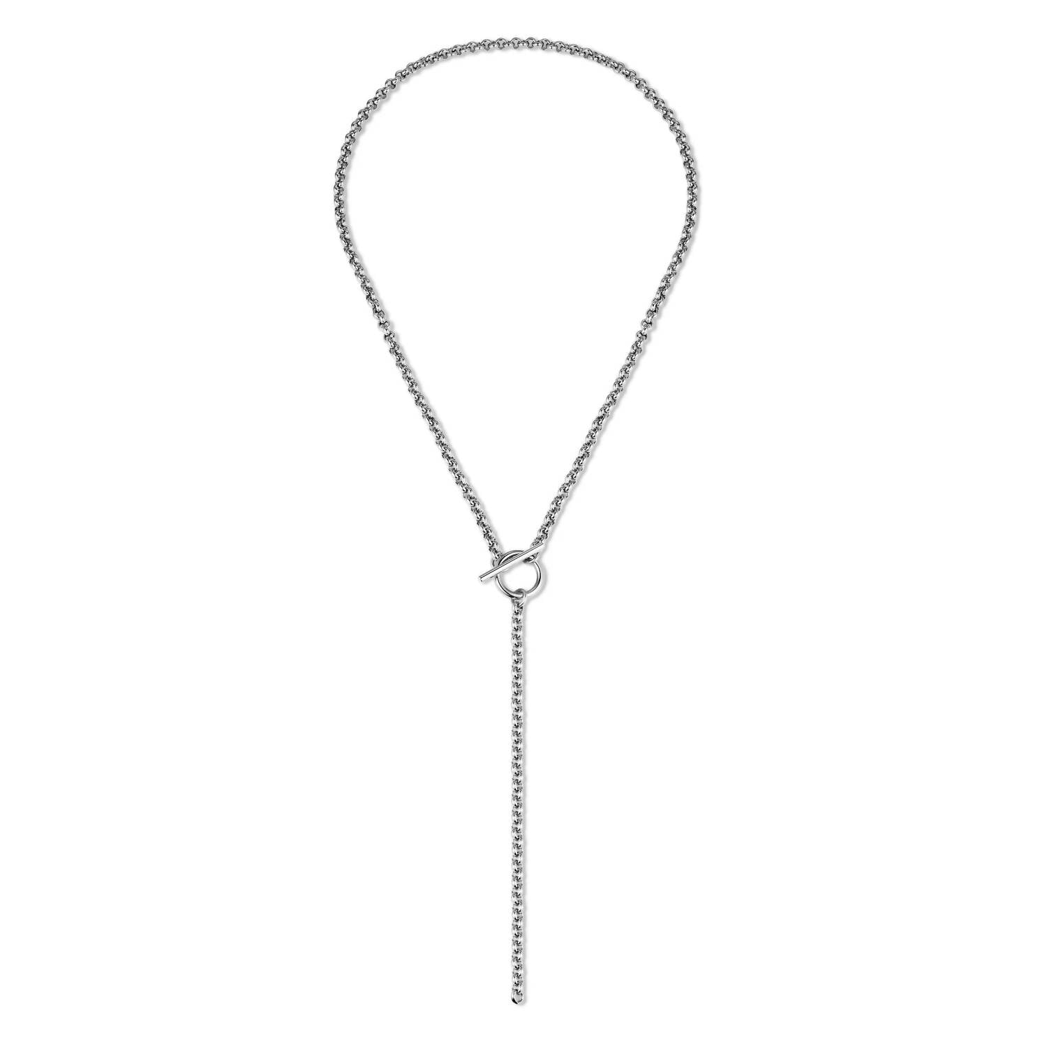 Eklexic - Women's Micro Royal Rolo Toggle Lariat Necklace