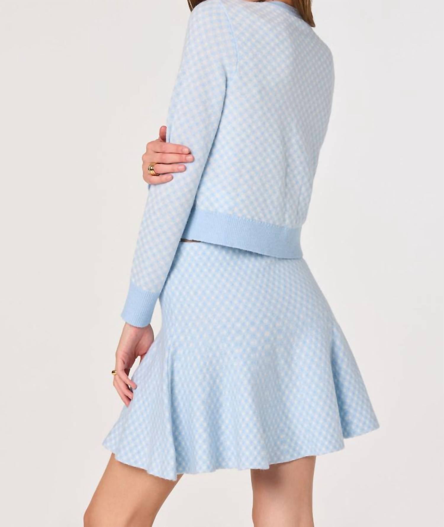 ASTR Marian Cardigan in blue plaid - women's cardigan - view 4