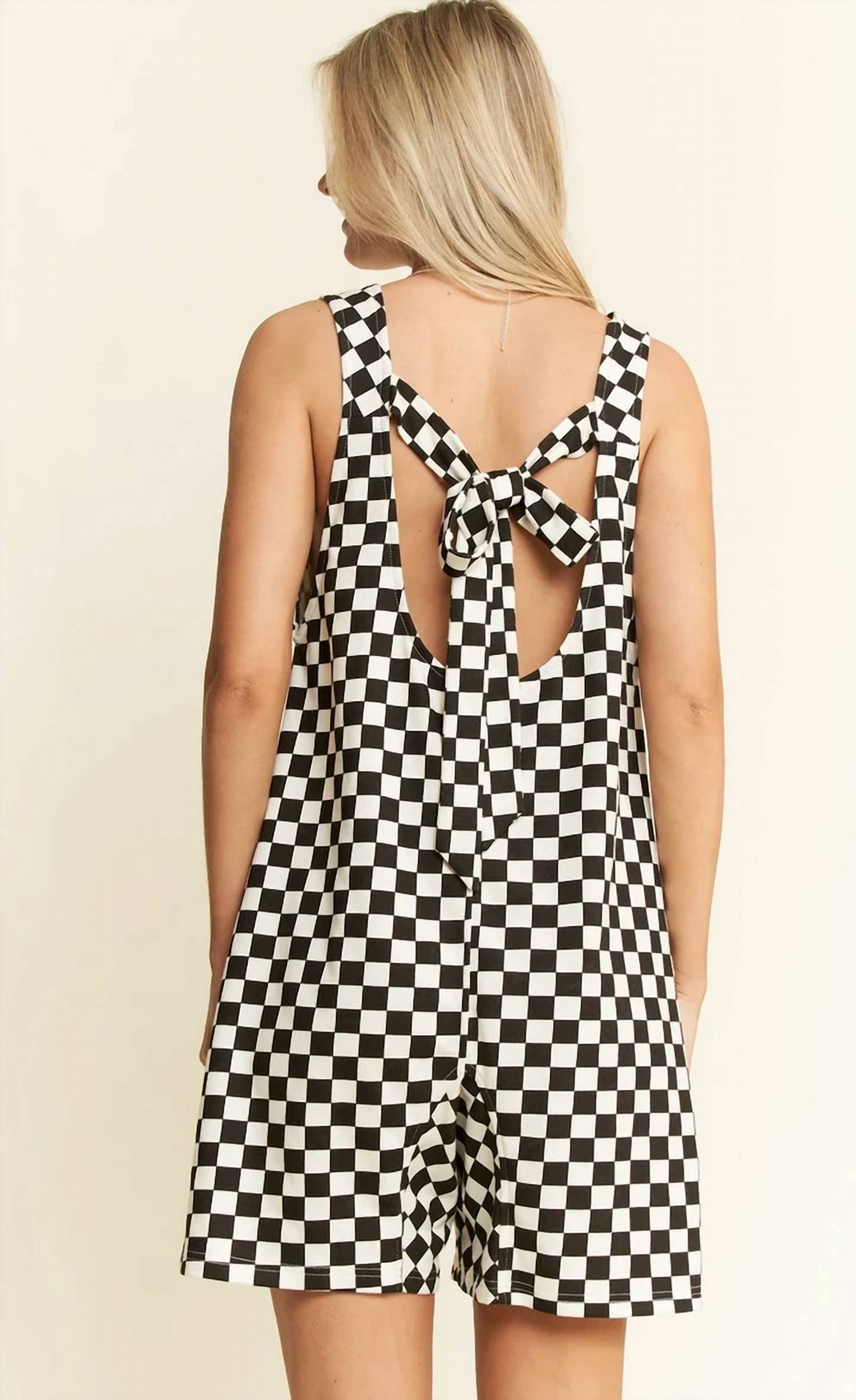 Jade By Jane - Checkered Print Romper