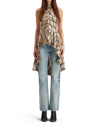 Theo The Label - Theia Retro Burnout Hi Low Halter Top