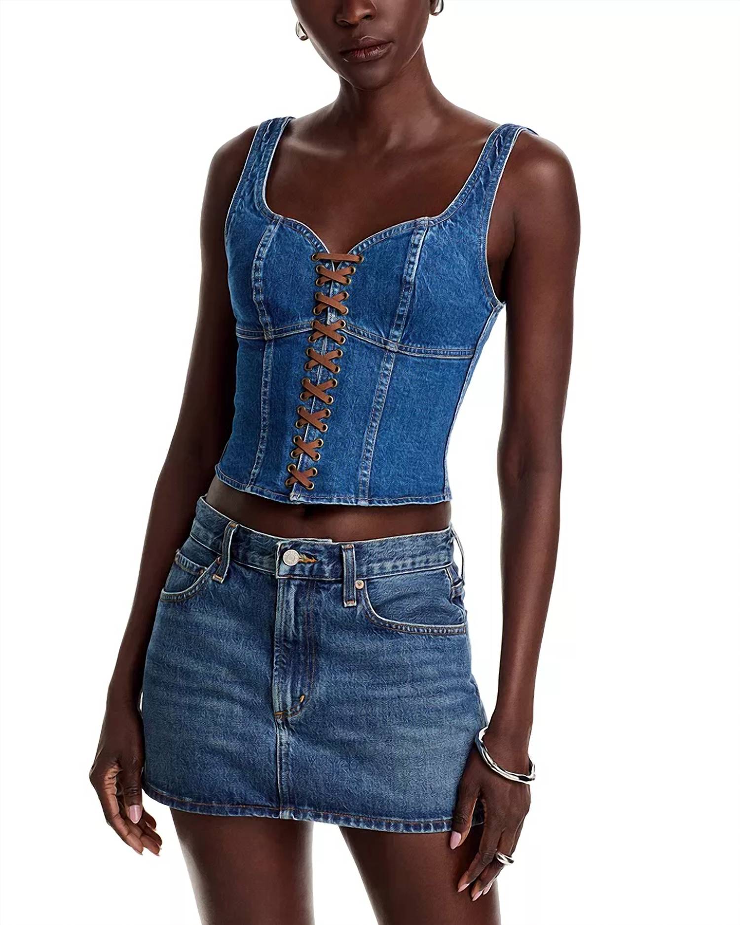 L'Agence - Nayeli Lace Up Corset Tank Top