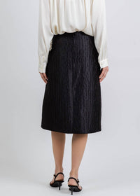 SIMKHAI Arla Floral Jacquard Midi Skirt in black - women's skirt - view 5