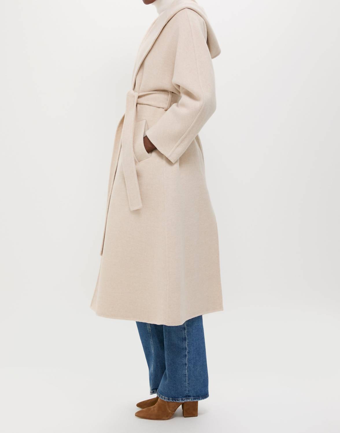ba&sh Lylie Coat in beige chine - women's jacket - detail view