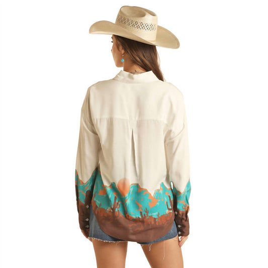 Rock & Roll Denim - Desert Scenery Boyfriend Shirt