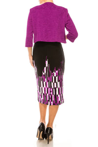 Maya Brooke - Abstract Print Cropped Jacket Dress