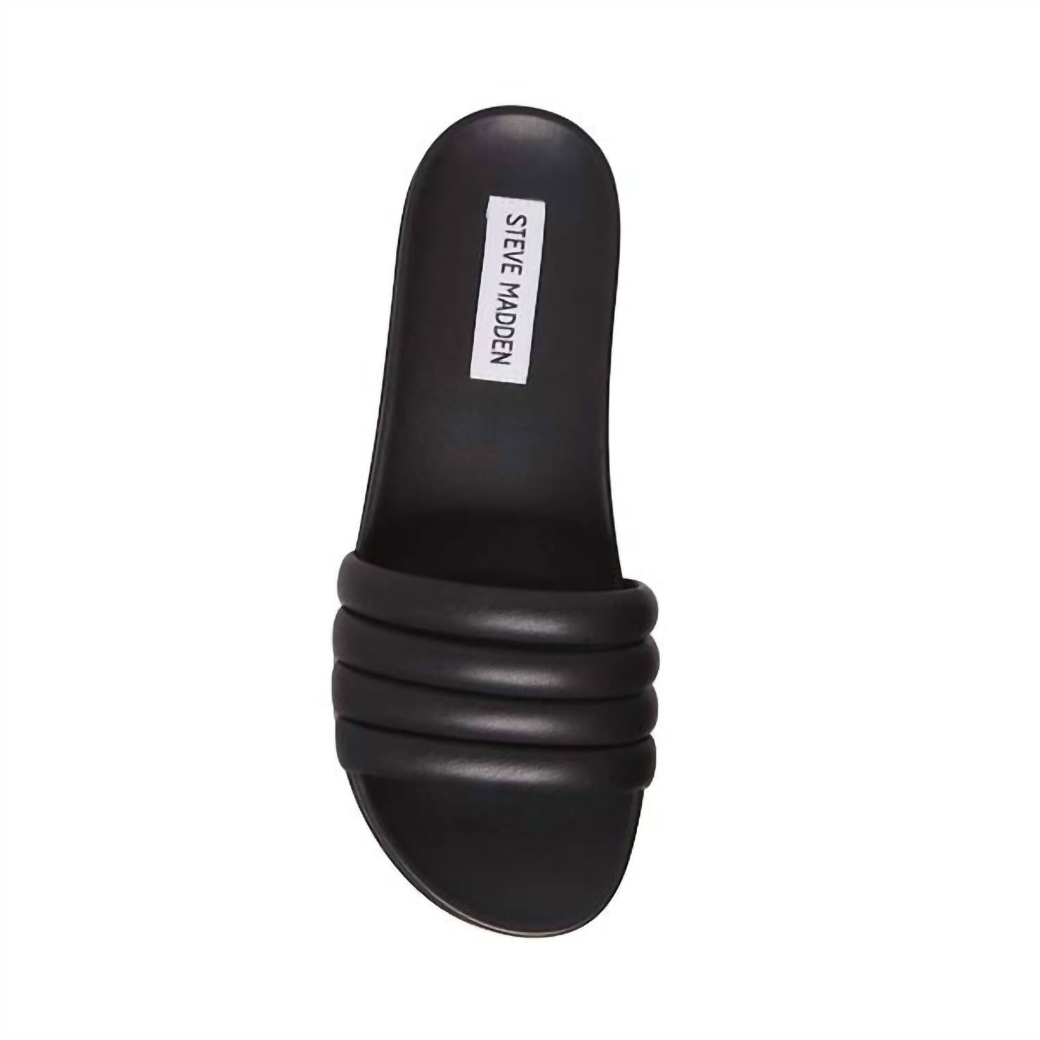STEVE MADDEN Women's Drips Leather Slide Sandals in black - women's sandal - alternate view