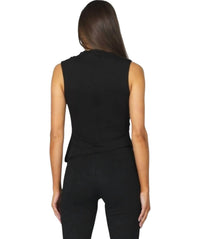 Another Love Shaunee Faux Leather Top in black - women's tank top - detail view