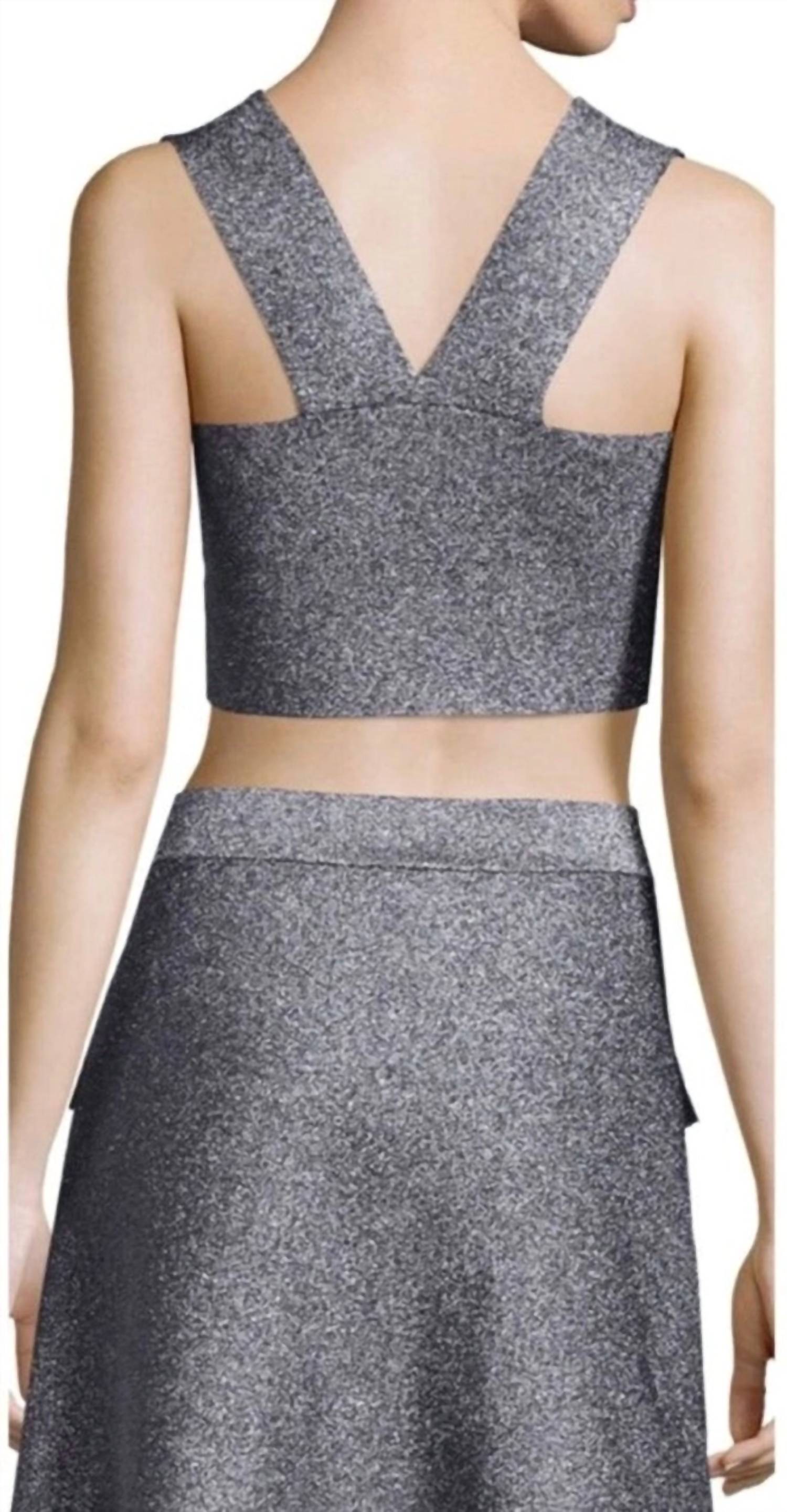 A.L.C. - Metallic Knit Crop Top