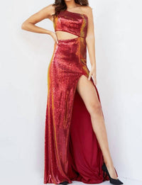 Jovani - Side Cutout Prom Gown