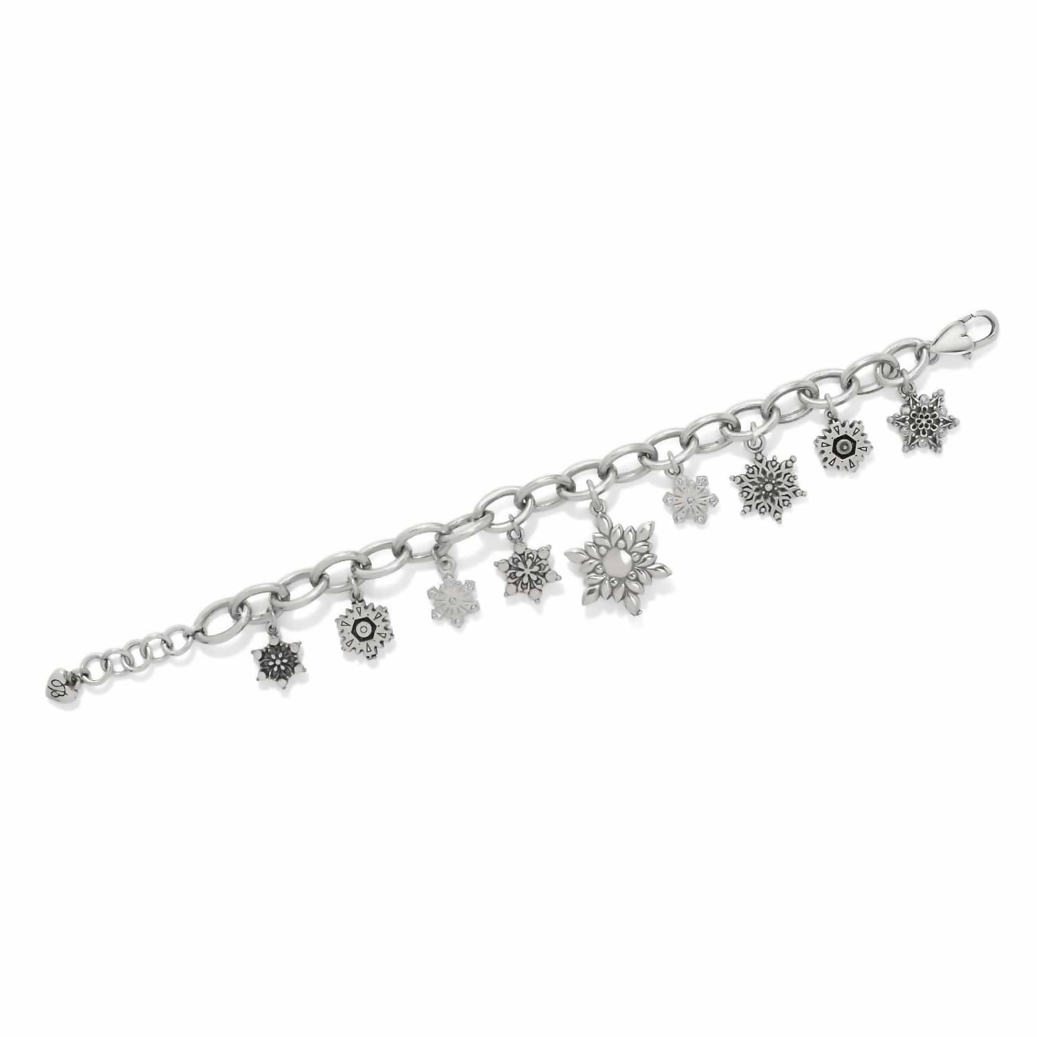 Brighton Women's Flurry Charm Bracelet in silver crystal - women's jewelry - detail view