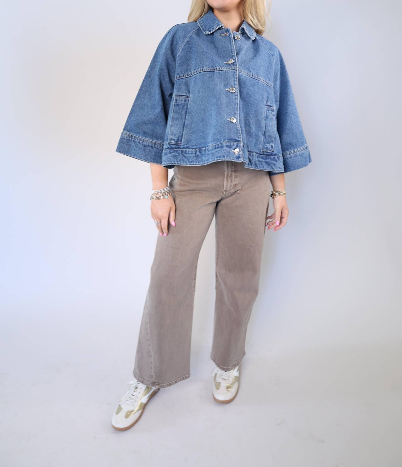 STEVE MADDEN Rhode Denim Jacket in aruba blue - women's jacket