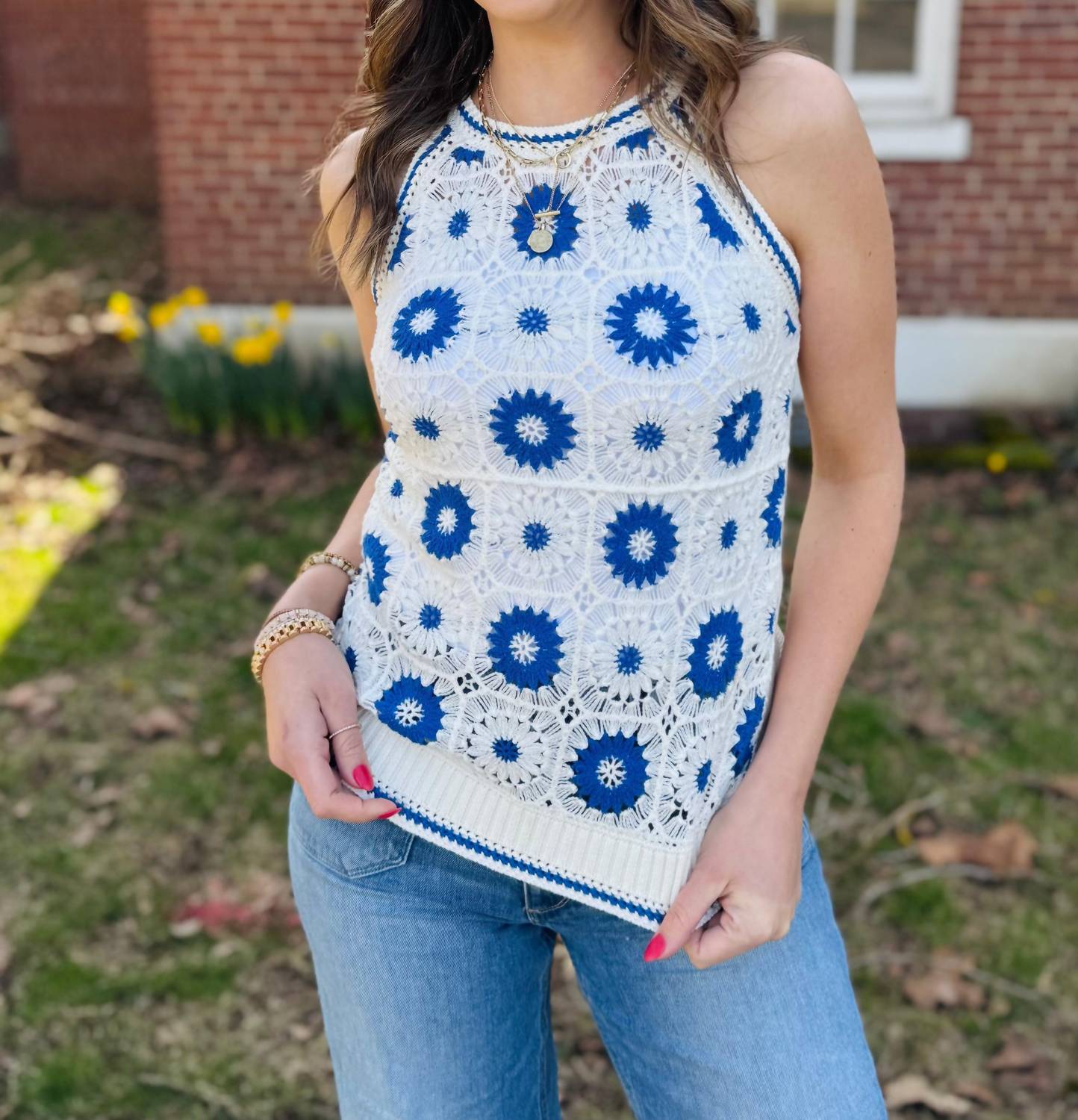Tribal - Retro Crochet Sweater Tank