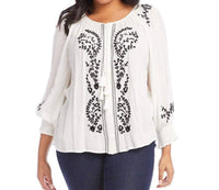 Karen Kane - Embroidered Peasant Top - Plus