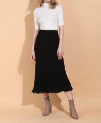 Jessie Liu - Tweed Trumpet Raw Hem Midi Skirt