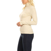 Moa Collection - Womens Long Sleeve Fitted Turtle Neck