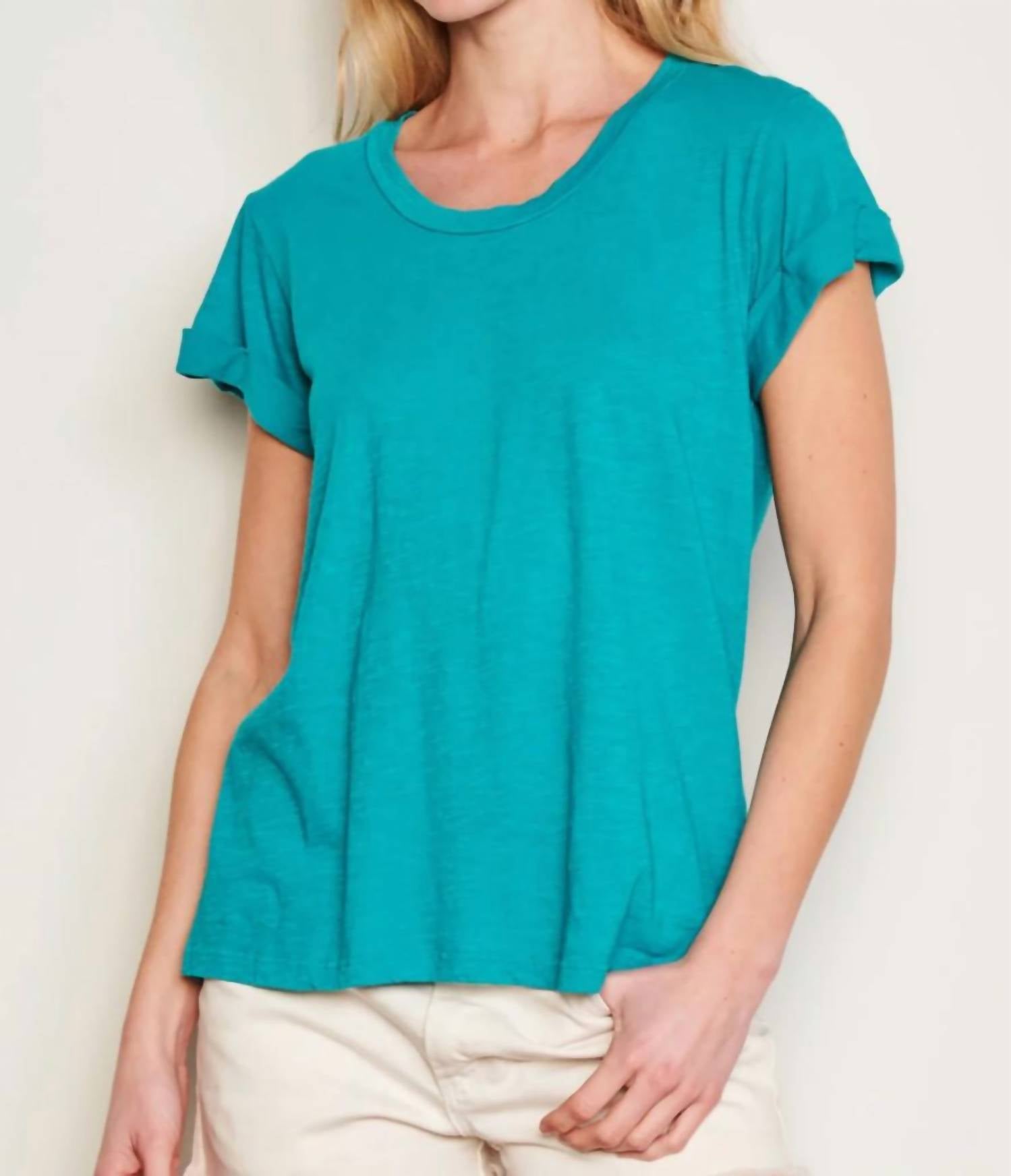 Sundry - Rolled Sleeve Crewneck Top