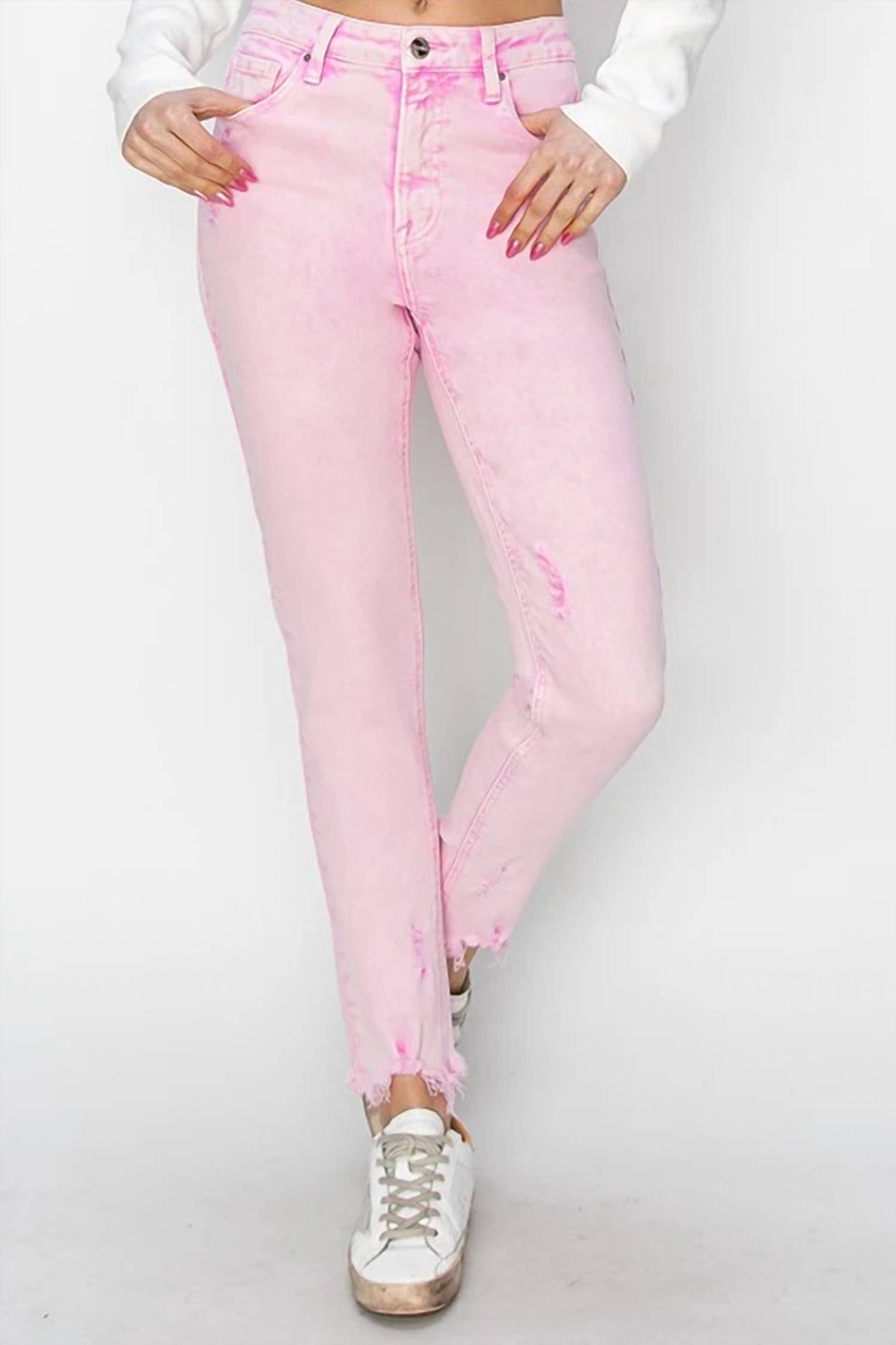 Risen - High Rise Fray Hem Ankle Skinny Jeans
