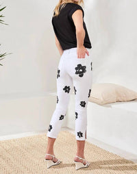 Tribal - Audrey Printed Slim Crop With Small Slit Pants