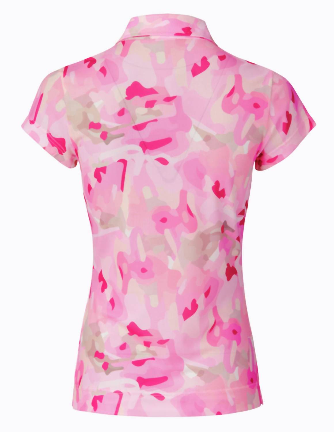 Sheer Mesh Cap Sleeve Polo Shirt