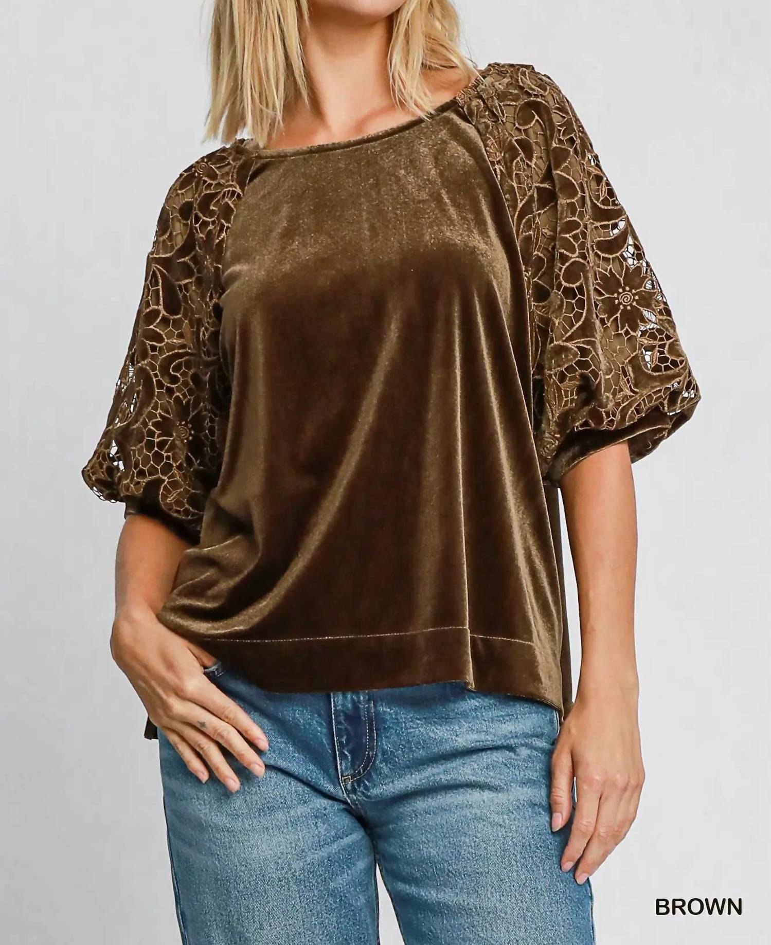 Umgee - Velvet & Lace Top