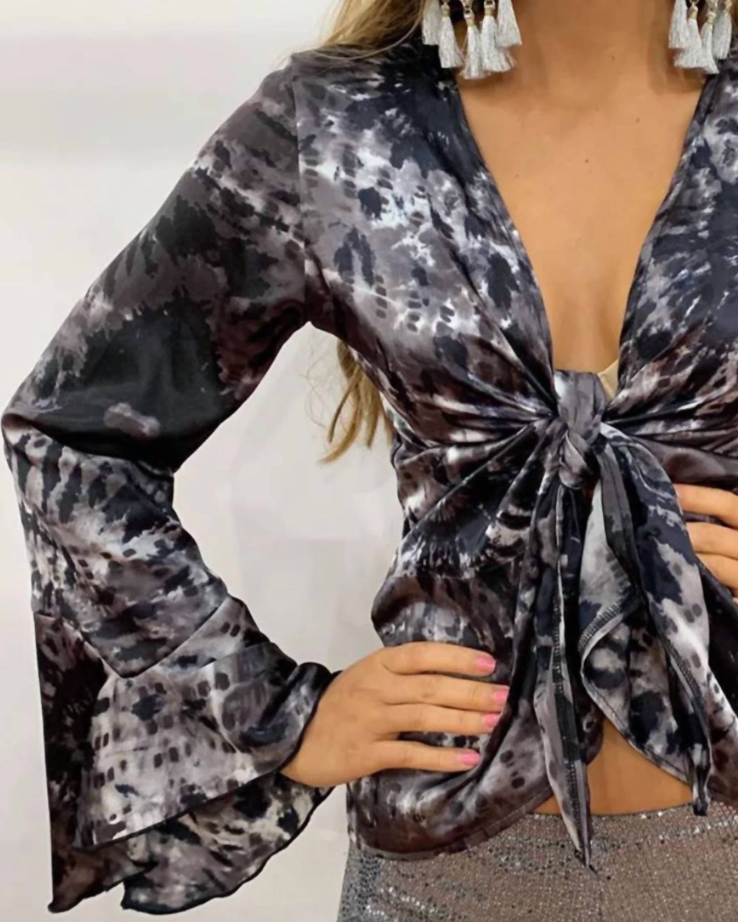 Hi Gorgeous - Tie-Dye Silky Gypsy Top
