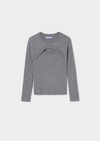 Mayoral - Girls' Layered Fine Knit Sweater