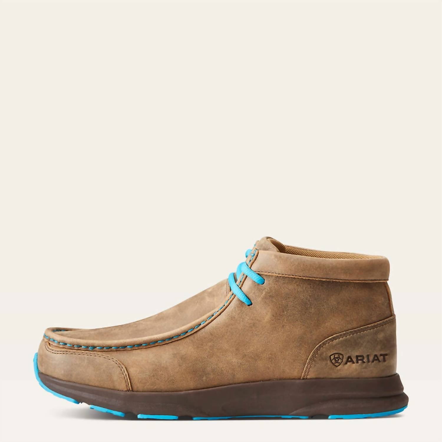 ARIAT Men's Spitfire Shoe in brown bomber blue - men's boots - detail view