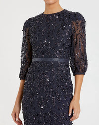 MAC DUGGAL Sequin Maxi Gown in blue - women's dress - alternate view