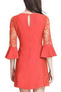 Kensie - Circular Flounce Lace Sleeve Sheath Dress