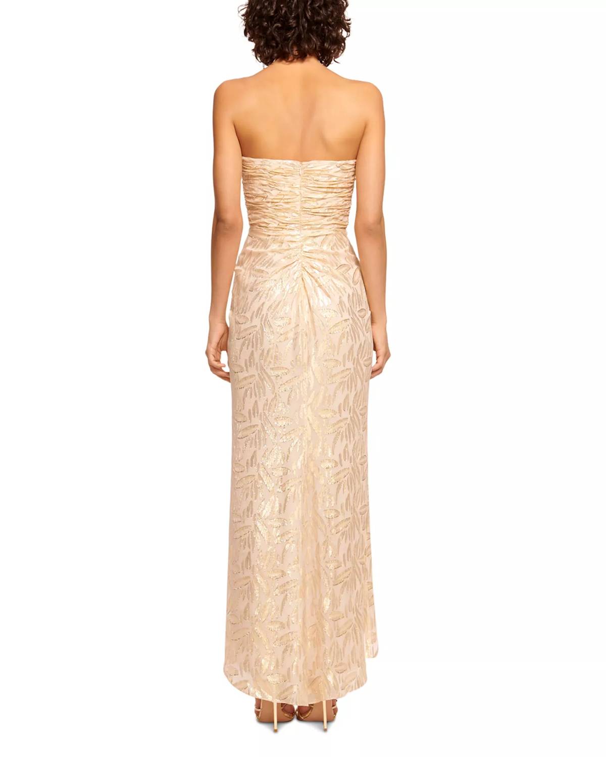 Ramy Brook - Ruffled Metallic Silk Strapless Dress