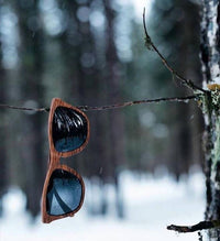 Far Out Sunglasses - Wood Grain Polarized Premiums Black Lens