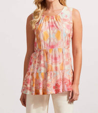 Tribal - Taya Tiered Mesh Sleeveless Top