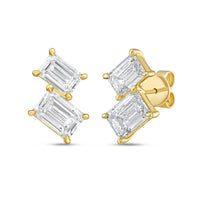 Diana M Jewels - Women's Emerald Lab-Grown Diamond Stud Earrings (7.00 Ct) - Elegant